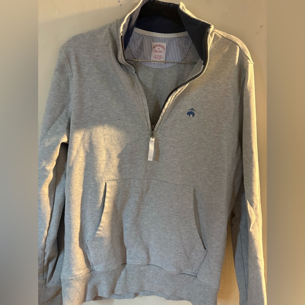 Brooks Brothers Men's Gray Half-Zip Sweater